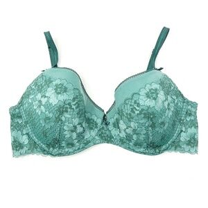 NWT Adore Me Jana Push Up Bra. Oil Blue/Mallard Green. Size 38D
